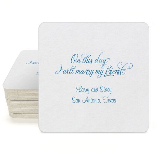 Elegant On This Day Square Coasters